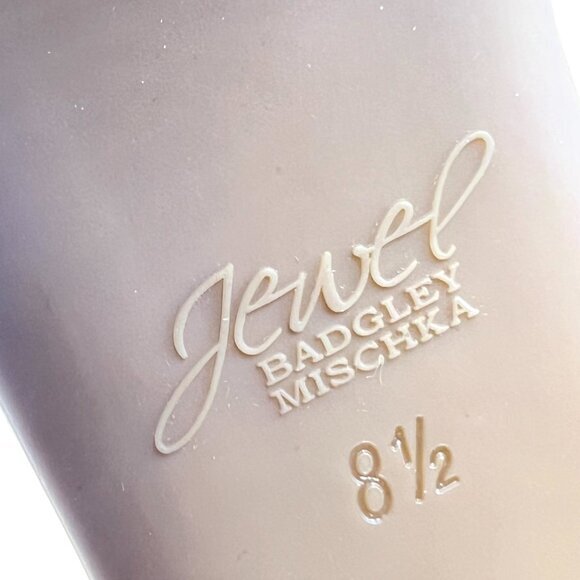 Jewel Badgley Mischka Size 8.5 Tessy Champagne‎ Satin Flats Dress Sandals Shoes - Picture 11 of 11